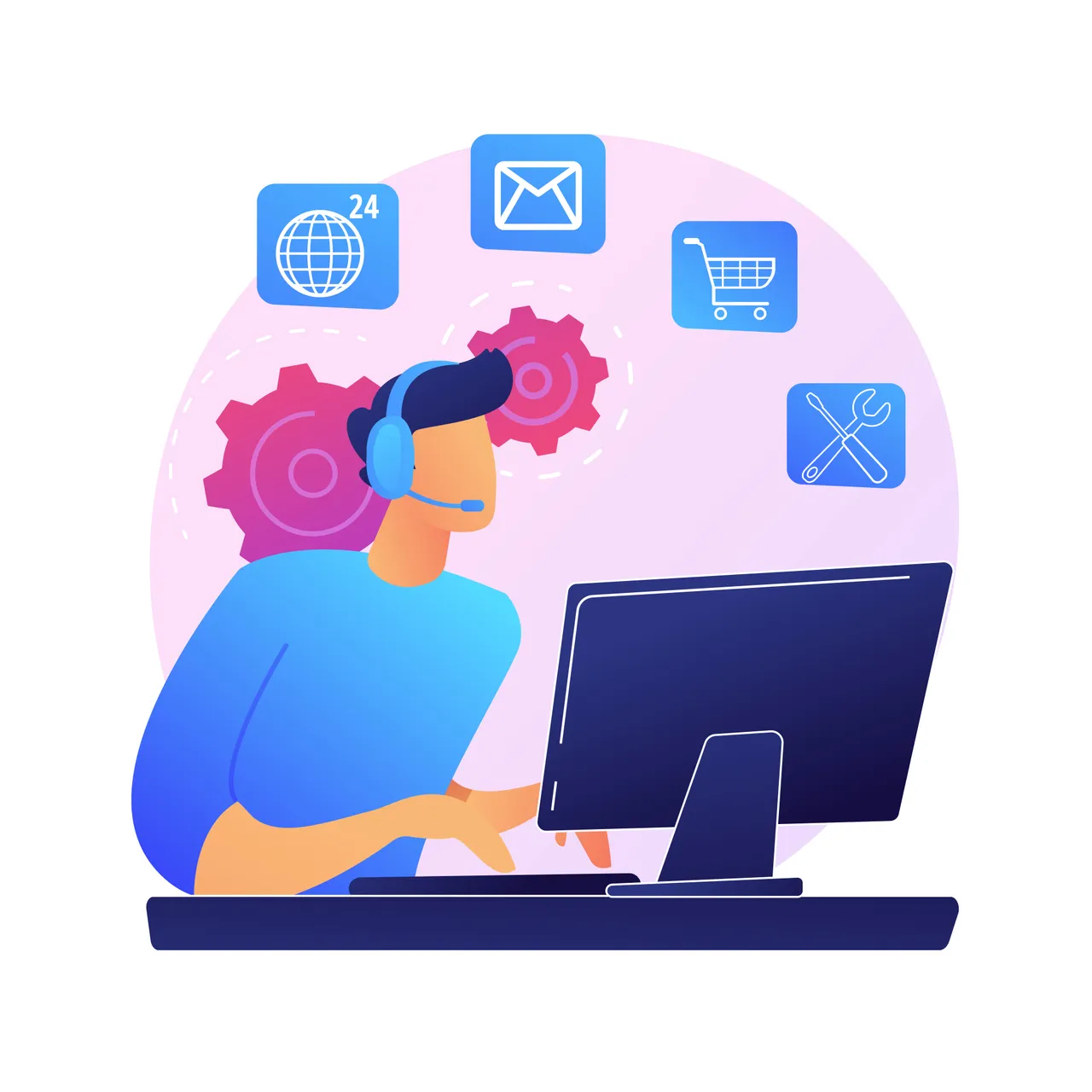 Engineers collaborating on a modern software system